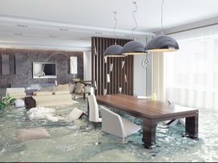 A flooded dining room in Townsville